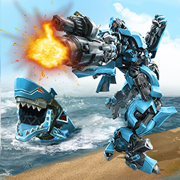 变形机器鲨3D-机甲人激战觉醒